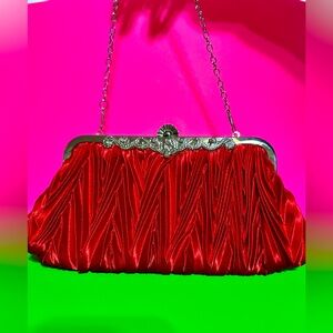 Pretty Red Silky Look pocketbook